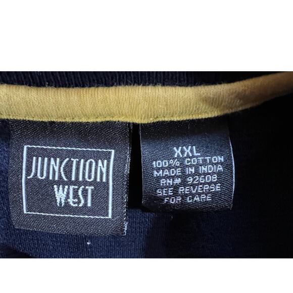 Junction West Thermal Shirt Cotton Navy Blue Solid Long Sleeve Men's XXLarge - Picture 3 of 12